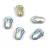 Tulip Bud - cseh préselt üveggyöngy - Crystal Blue Rainbow - 12x8mm