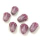 Tulip Bud - cseh préselt üveggyöngy - Purple Violet - 12x8mm