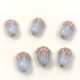Tulip Bud - cseh préselt üveggyöngy - Light Blue Copper - 12x8mm