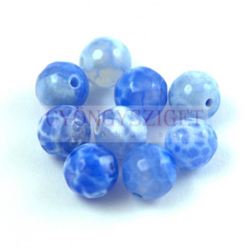 Fite agate - round bead - blue - 8mm
