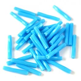   Miyuki Twisted Bugle Japanese Seed Bead - 413 - Opaque Turquoise Blue - 12mm