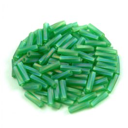   Miyuki Twisted Bugle Japanese Seed Bead - 179f - Matte Transparent Green AB - 6mm