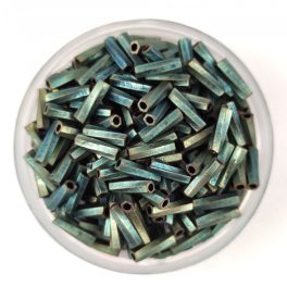   Miyuki Twisted Bugle Japanese Seed Bead - 1256 - Matte Metallic Patina Iris - 6mm