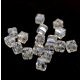 Cube shaped glass beads - Crystal AB - 6mm