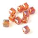 Cube shaped glass beads - Smoked Topaz AB Luster - 6mm