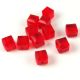 Cube shaped glass beads - Light Siam - 8mm