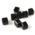 Cube shaped glass beads - Jet - 8mm