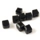 Cube shaped glass beads - Jet - 8mm