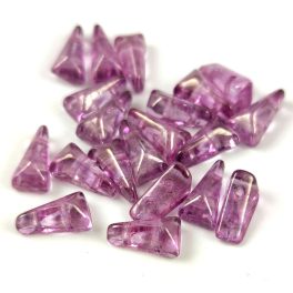   Vexolo cseh préselt 2lyukú gyöngy - Crystal Purple Vega Luster - 5x8mm