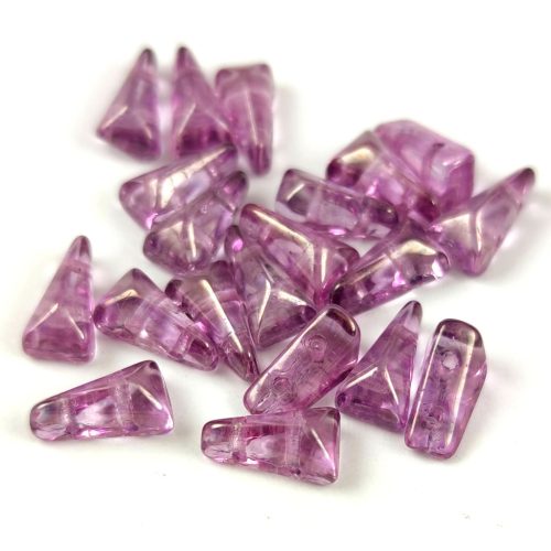 Vexolo cseh préselt 2lyukú gyöngy - Crystal Purple Vega Luster - 5x8mm