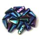 Vexolo cseh préselt 2lyukú gyöngy – Jet Blue Iris - 5x8mm