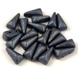  Vexolo cseh préselt 2lyukú gyöngy – Jet Matt Hematit - 5x8mm