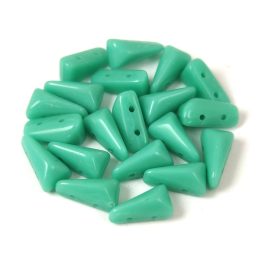   Vexolo cseh préselt 2lyukú gyöngy – Turquoise Green - 5x8mm