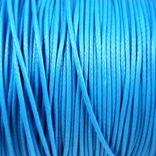 Waxed textilee Cord - Turquoise Blue - 1mm