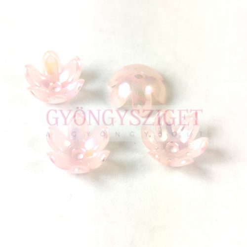 Műanyag virág- Baby Pink AB - 13x7mm