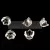 Plastic flower bead - Crystal - 7x9mm