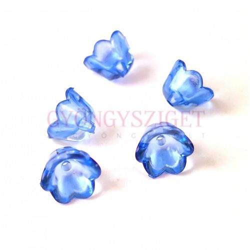 Plastic flower bead - Sapphire - 7x9mm