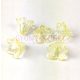 Plastic flower bead - Light Jonquil AB - 11x14mm