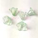 Plastic flower bead - Light Turquoise Green AB - 11x14mm