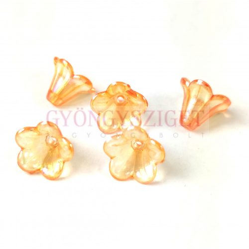 Műanyag virág - Peach AB - 11x14mm