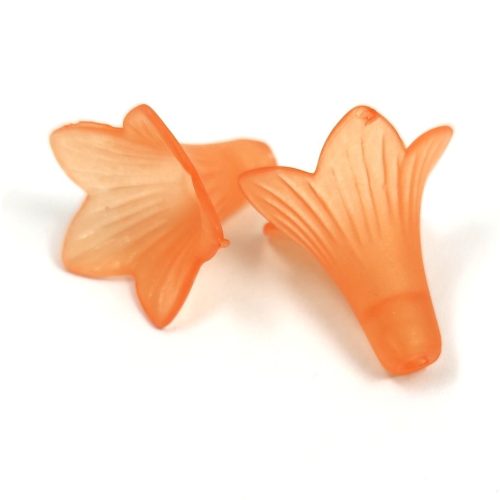 Plastic flower bead - Orange - 21mm
