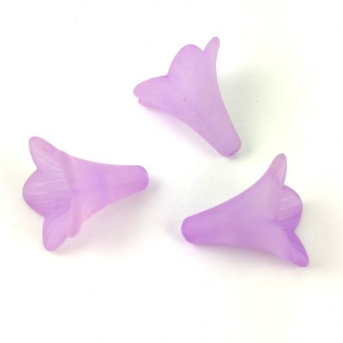 Plastic flower bead - Purple - 21mm