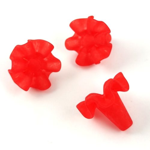 Plastic flower bead - Red - 16x21mm