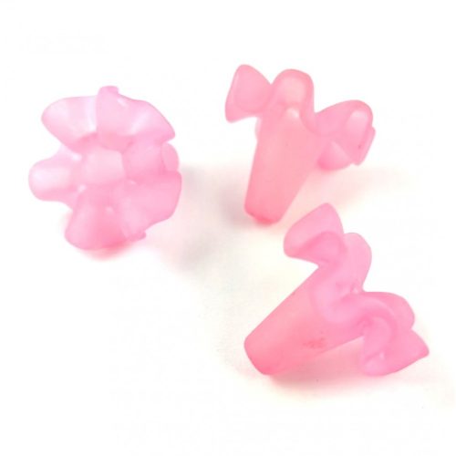Plastic flower bead - Pink - 16x21mm
