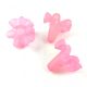 Plastic flower bead - Pink - 16x21mm