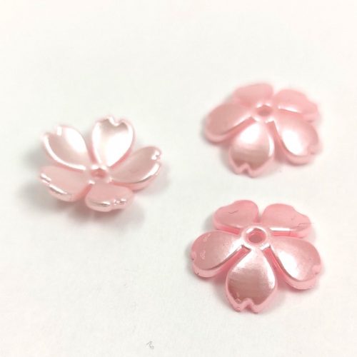 Plastic flower bead - Rose - 14 x 15 x 4 mm