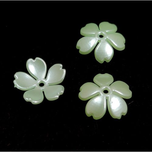 Plastic flower bead - Lime - 14 x 15 x 4 mm