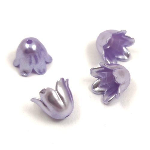 Plastic flower bead - Purple - 11x9mm