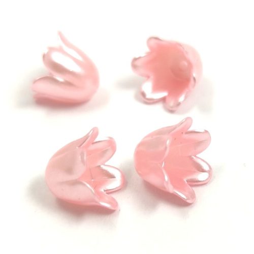 Plastic flower bead - Light Rose - 11x9mm