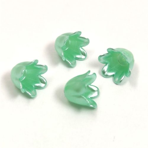 Plastic flower bead - Lime - 11x9mm