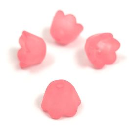 Plastic flower bead - Pastel Rose - 9x7mm