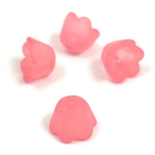 Plastic flower bead - Pastel Rose - 9x7mm