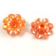Plastic flower bead - Tangerine - 20 x 20 x 8 mm