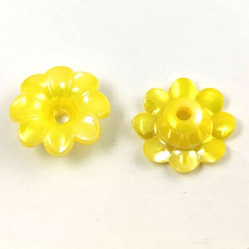 Plastic flower bead - Lemon - 20 x 20 x 8 mm