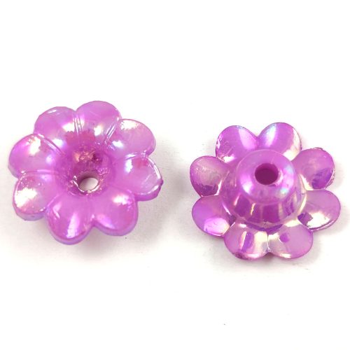 Plastic flower bead - Lilac - 20 x 20 x 8 mm