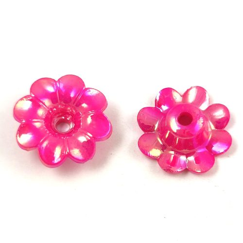 Plastic flower bead - Magenta - 20 x 20 x 8 mm