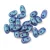 Wave - cseh préselt 2 lyukú üveggyöngy - Tropical Blue Grape - 3x7mm