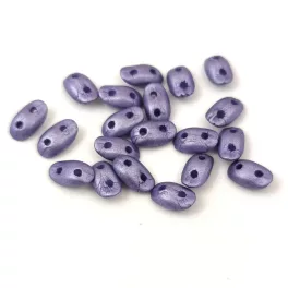   Wave - cseh préselt 2 lyukú üveggyöngy - Polychrome Metallic Purple - 3x7mm