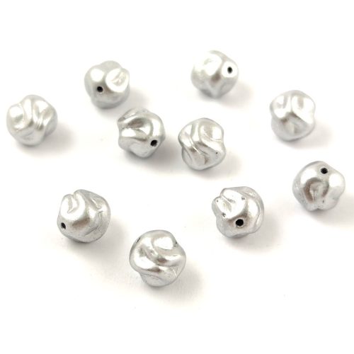 Czech pressed round bead - Yarn ball - Aluminium - 8mm