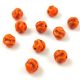 Czech pressed round bead - Yarn ball - Orange Copper - 8mm