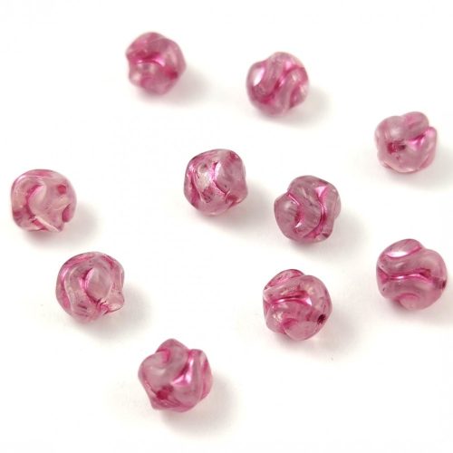 Cseh préselt gyöngy - Yarn ball - Pink Rose - 8mm