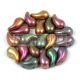 Zoliduo Czech Pressed 2 Hole Glass Bead - Matte Metallic Bronze Iris - 5x8mm - left