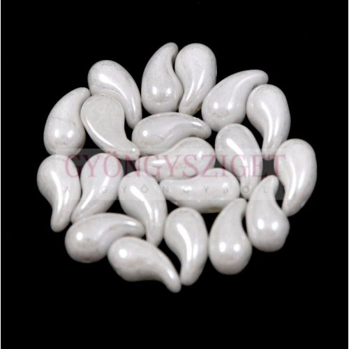 Zoliduo cseh préselt 2lyukú gyöngy - Alabaster Luster - 5x8mm - BALOS