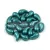 Zoliduo Czech Pressed 2 Hole Glass Bead - Pastel Dark Green - 5x8mm - left