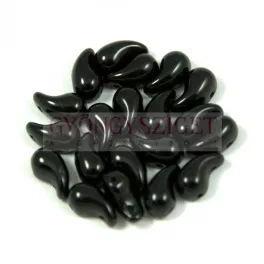 Zoliduo Czech Pressed 2 Hole Glass Bead - Jet - 5x8mm - left