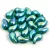 Zoliduo Czech Pressed 2 Hole Glass Bead - Emerald AB - 5x8mm - left